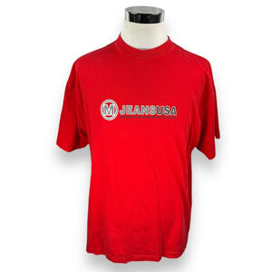 Vintage M Jeans USA Maurice Malone Graphic T-Shirt Men's XXXL 3XL Y2K Red Gray